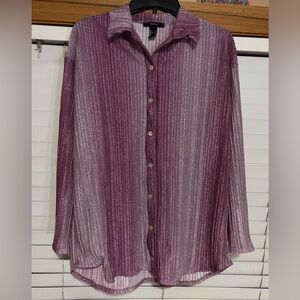 Forever 21 Purple and Silver Sparkly Blouse